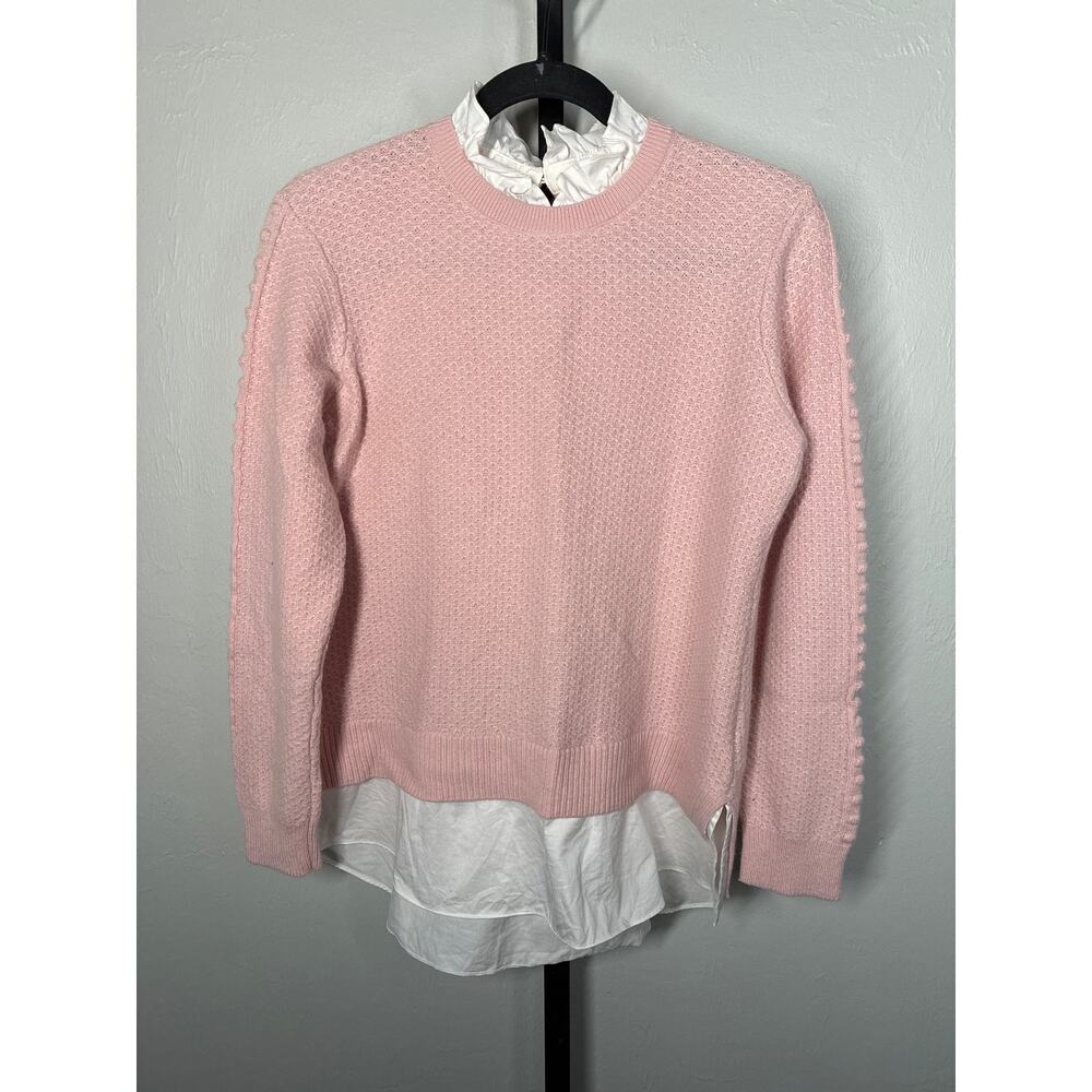 Ted Baker Womens Two-Piece Sweater 3 Medium Pink Lissiah Bobble Layered Shirt - Picture 3 of 11